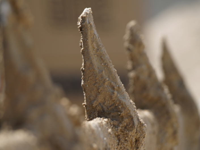 Detall de les pues d'una pala.